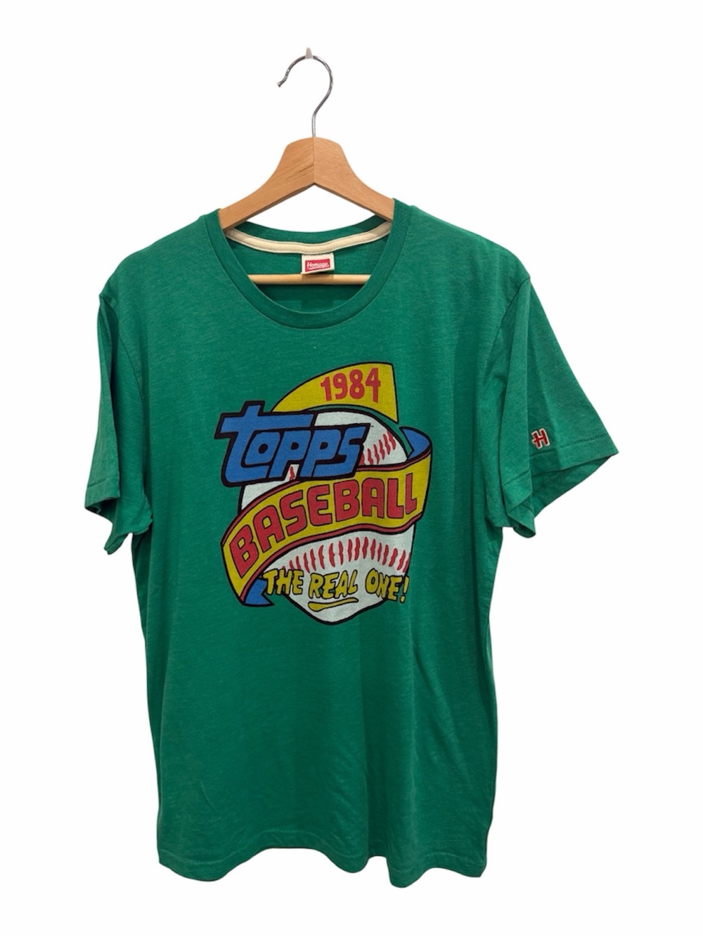 Homage Topps Baseball 1984 Green Logo T-Shirt Men’s Size Large